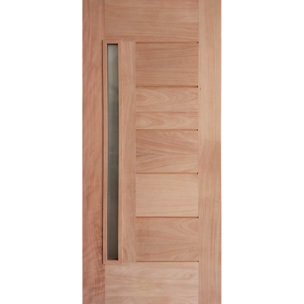 36x80 in. Exterior Mahogany Door Slab | Modern 1 Lite